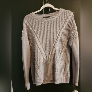 Purple Knit Sweater with Pearls